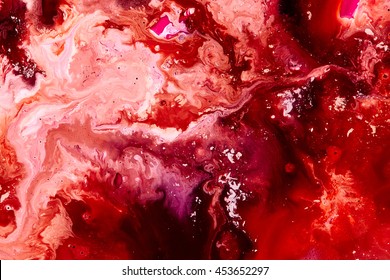 Red Paint Background. Abstract Acrylic Texture