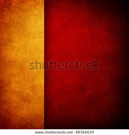 red paint background with gold strip