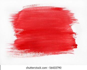 Red Paint Drawn With Brush Stroke