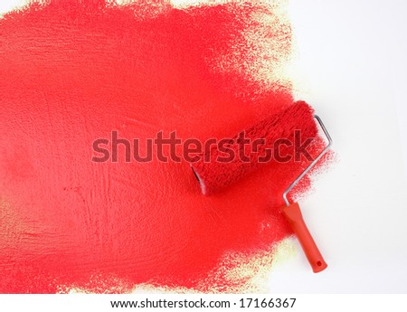 Red paint roller