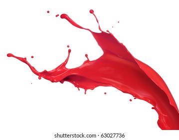 Red Paint Splash Isolated On White Background