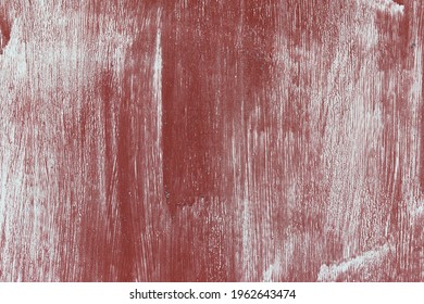 Red paint strokes on a white wall. Paint color - Lusty. - Shutterstock ID 1962643474
