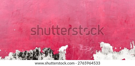 red painted wall background mixed with white scribbles, photo taken from the front position