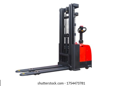 Red Pallet Stacker, Side View