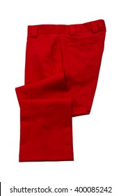 Red Pants, Trousers On White Background