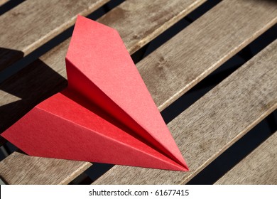 Red Paper Airplane Close Up