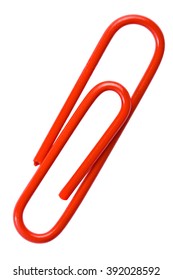 Red Paper Clip Isolated