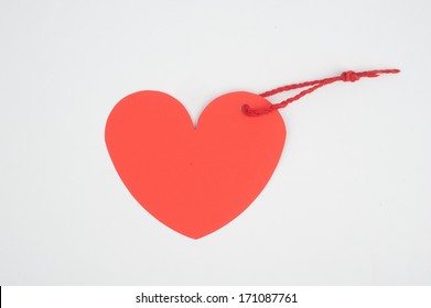 Red Paper Heart Tag