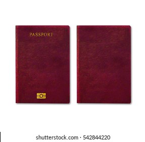 Red Passport Texture Background On White Background 