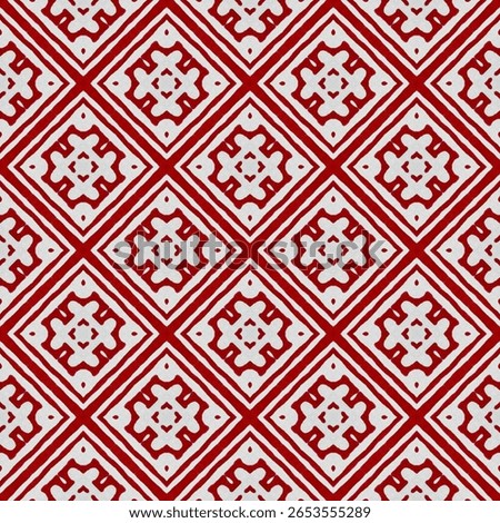 Red pattern. Pattern background. Background in red. Ethnic border for textile and fabric printing for fashion design and home decor interior projects. Indian Mexican aztec south American aesthetic bg.