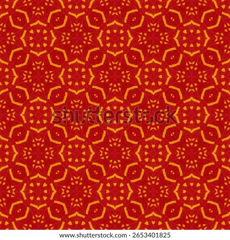 Red pattern. Pattern background. Background red. Seamless pattern wallpaper. Fabric texture. Textile design. Fashion print. Abstract ethnic floral repeating mosaic. Vibrant red carpet backdrop. art bg