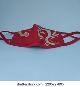 Red Patterned Adult Cloth Mask