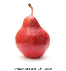 Red Pear Isolated On White Background