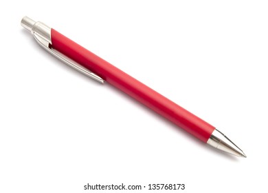 Red Pen Isolated On White Background