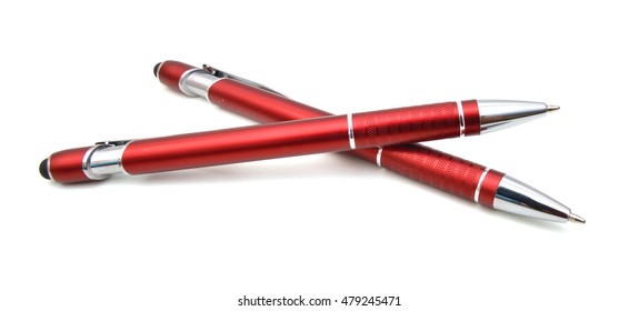 Red Pen Isolated On White Background