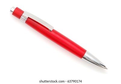 Red Pen Isolated On White Background