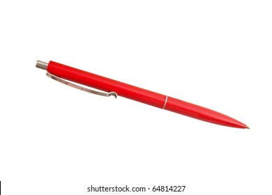 Red Pen Isolated On White Background