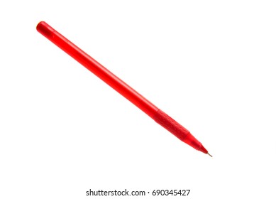 Red Pen Isolated On White Background