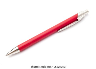 Red Pen Isolated On White Background