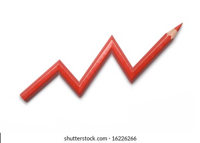 Red Pencil Line Graph