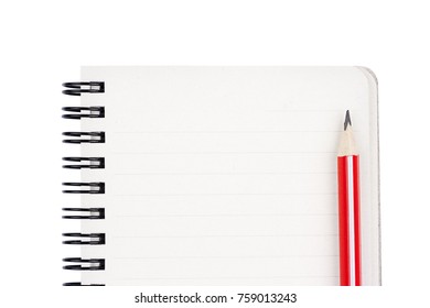 Red Pencil On To Do List Isolated On White Background