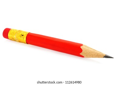 Red Pencil On A White Background