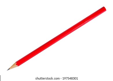 Red Pencil On White Background