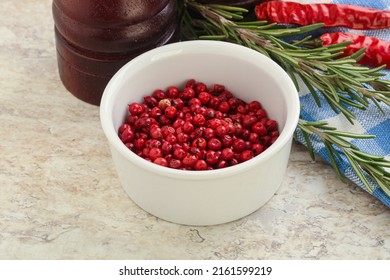 Red Pepper Corn Seeds Aroma Spice In The Bowl