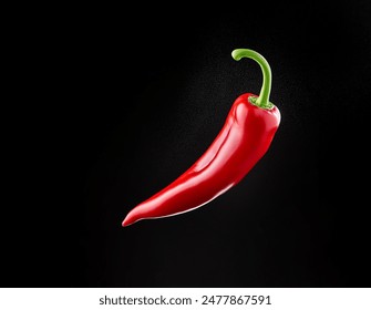 Red pepper isolated on black background, Spicy, food blog, food concept - Powered by Shutterstock