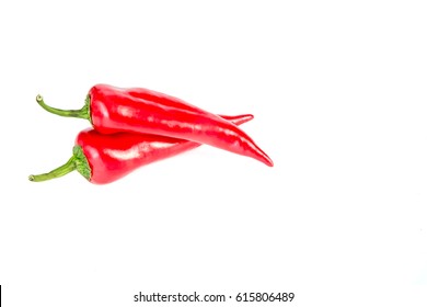 red pepper over white background