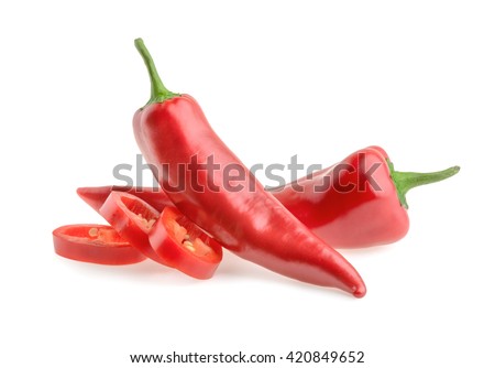 red peppers isolated