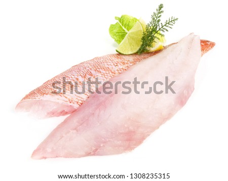 Red Perch Fillet on White