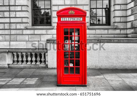 Red phone booth in London
