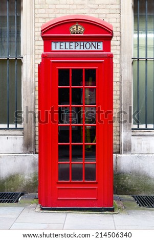 red phone booth in London, England