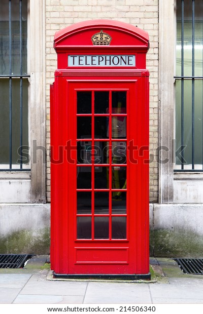 red phone booth in London,\
England