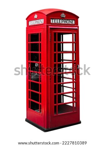Red Phone Box isolated on white background