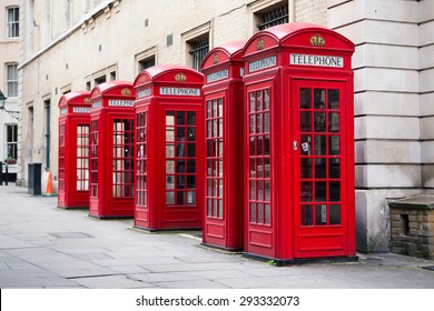 Red Phone Boxes In Covent Garden At Day