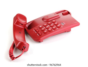 Red Phone Isolated On White