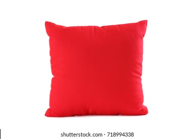 Red Pillow Isolated On A White