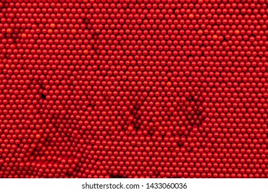 Red Pin Art Board. Circle Pattern Abstract Background.