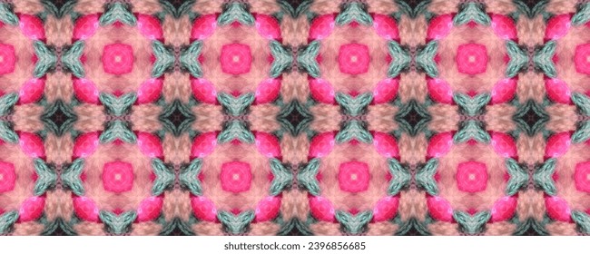 Red Pink color Ethnic Knit backdrop. Sweater pattern. Artistic light Tiles. Ornate background. Ornate illustration. Wine Pattern. Indian american Candy color knit Brush pained