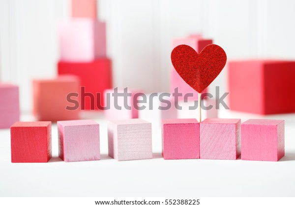 pink wooden blocks