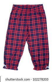 The Red Plaid Pajama Pants Isolated On White