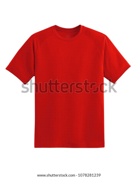 Red Plain Shortsleeve Cotton Tshirt Isolated Stock Photo (Edit Now ...