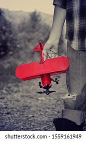 Red Plane Toy And Boy