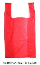 Red Plastic Bag Isolated On White Background