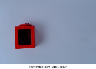 Red Plastic Box On Gray Background