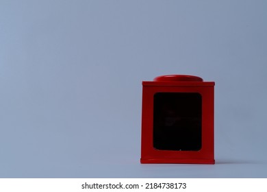 Red Plastic Box On Gray Background