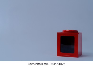 Red Plastic Box On Gray Background