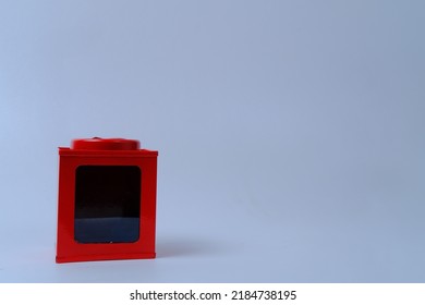 Red Plastic Box On Gray Background